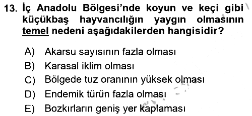 Yöresel Mutfaklar 2016-2017 Ara Sınav - 13. soru