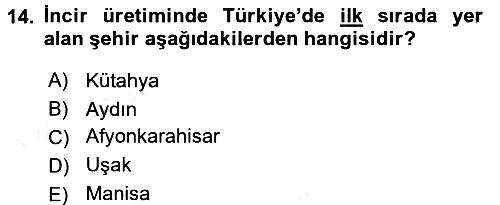 Yöresel Mutfaklar 2017-2018 Dönem Sonu Sınavı - 14. soru