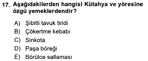 Yöresel Mutfaklar 2023-2024 Dönem Sonu Sınavı - 17. soru