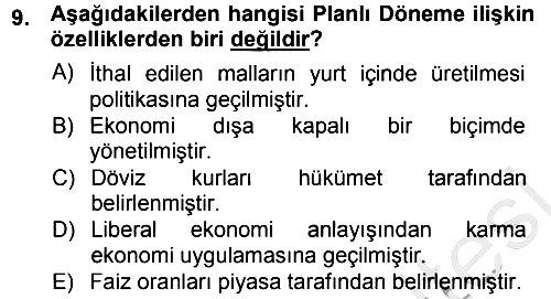 Bankacılık Ve Sigortacılığa Giriş 2012-2013 Ara Sınav - 9. soru