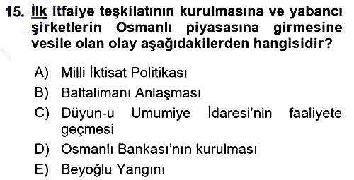 Bankacılık Ve Sigortacılığa Giriş 2015-2016 Dönem Sonu Sınavı - 15. soru
