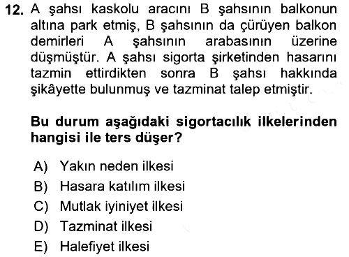 Bankacılık Ve Sigortacılığa Giriş 2017-2018 Dönem Sonu Sınavı - 12. soru
