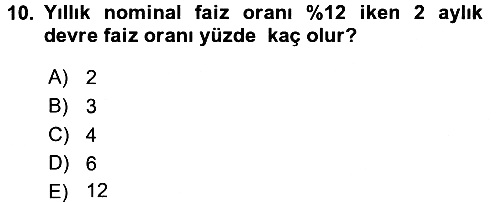 Finans Matematiği 2016-2017 3 Ders Sınavı - 10. soru