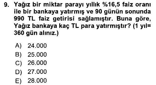 Finans Matematiği 2021-2022 Ara Sınav - 9. soru