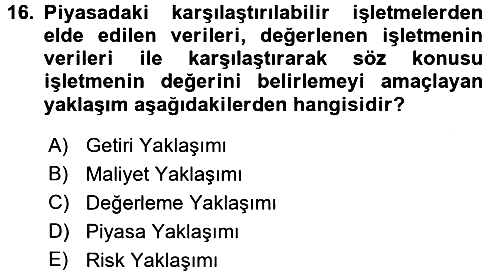 Finans Matematiği 2017-2018 Dönem Sonu Sınavı - 16. soru