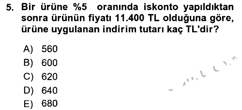 Finans Matematiği 2018-2019 Yaz Okulu Sınavı - 5. soru