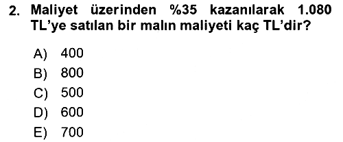Finans Matematiği 2024-2025 Yaz Okulu Sınavı - 2. soru
