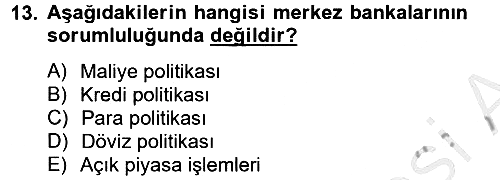 Finansal Kurumlar 2012-2013 Ara Sınav - 13. soru
