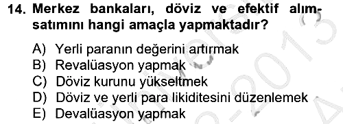 Finansal Kurumlar 2012-2013 Ara Sınav - 14. soru