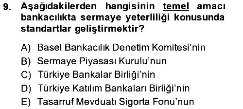 Finansal Kurumlar 2013-2014 Ara Sınav - 9. soru