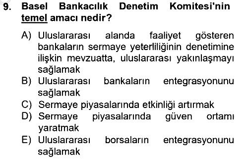 Finansal Kurumlar 2014-2015 Ara Sınav - 9. soru