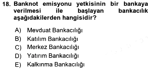 Finansal Kurumlar 2017-2018 Ara Sınav - 18. soru