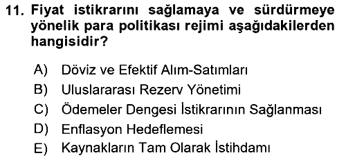 Finansal Kurumlar 2018-2019 Ara Sınav - 11. soru