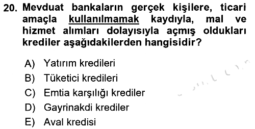 Finansal Kurumlar 2021-2022 Ara Sınav - 20. soru