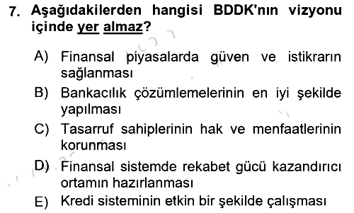 Finansal Kurumlar 2023-2024 Ara Sınav - 7. soru