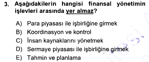 Finansal Yönetim 2015-2016 Ara Sınav - 3. soru