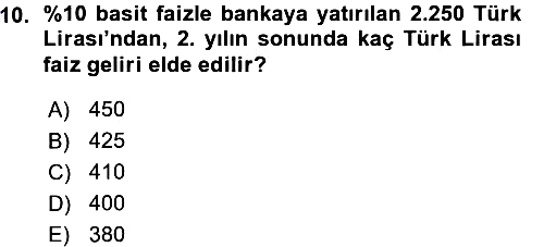 Finansal Yönetim 2015-2016 Ara Sınav - 10. soru