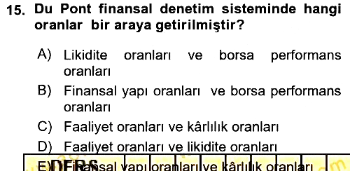 Finansal Yönetim 2015-2016 Ara Sınav - 15. soru