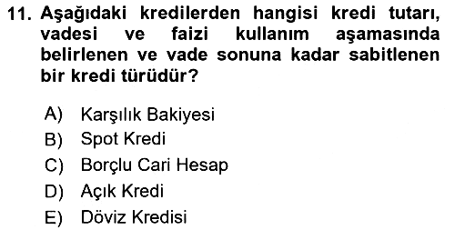 Finansal Yönetim 2024-2025 Yaz Okulu Sınavı - 11. soru