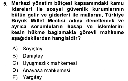 Hukukun Temel Kavramları 2018-2019 3 Ders Sınavı - 5. soru