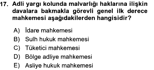 Hukukun Temel Kavramları 2015-2016 Ara Sınav - 17. soru