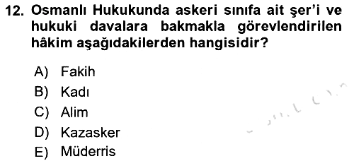 Hukukun Temel Kavramları 2021-2022 Ara Sınav - 12. soru
