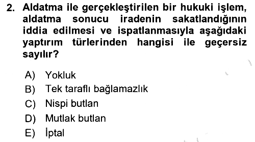 Hukukun Temel Kavramları 2021-2022 Yaz Okulu Sınavı - 2. soru