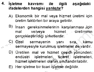İşletme Hukuku 2014-2015 Ara Sınav - 4. soru