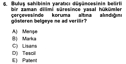İşletme Hukuku 2018-2019 Yaz Okulu Sınavı - 6. soru