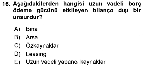 Mali Analiz 2017-2018 3 Ders Sınavı - 16. soru