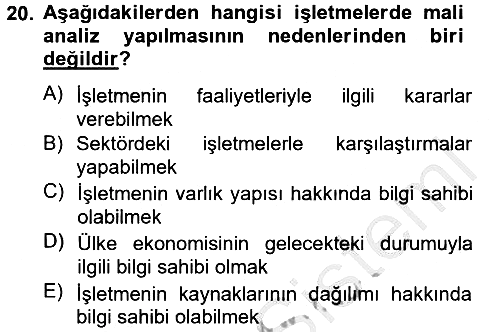 Mali Analiz 2012-2013 Ara Sınav - 20. soru