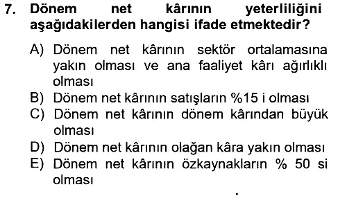 Mali Analiz 2014-2015 Tek Ders Sınavı - 7. soru