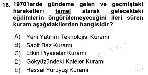 Menkul Kıymet Yatırımları 2023-2024 Ara Sınav - 18. soru
