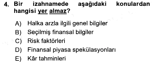 Menkul Kıymet Yatırımları 2017-2018 Dönem Sonu Sınavı - 4. soru