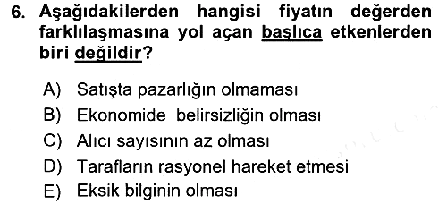 Menkul Kıymet Yatırımları 2017-2018 Dönem Sonu Sınavı - 6. soru