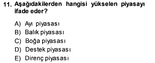 Menkul Kıymet Yatırımları 2013-2014 Tek Ders Sınavı - 11. soru