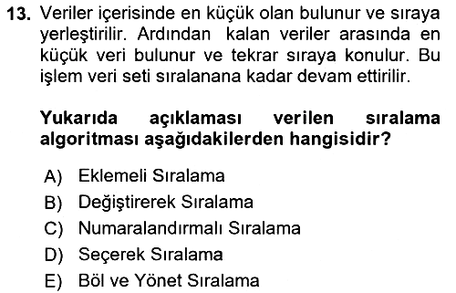 Algoritmalar 2022-2023 Yaz Okulu Sınavı - 13. soru