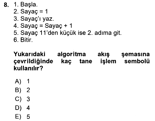 Algoritmalar 2025-2026 Yaz Okulu Sınavı - 8. soru