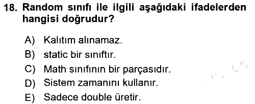 İleri Programlama 1 2025-2026 Ara Sınav - 18. soru