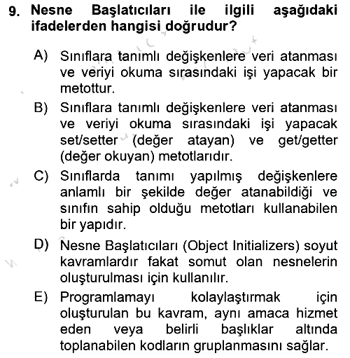 İleri Programlama 1 2021-2022 Dönem Sonu Sınavı - 9. soru
