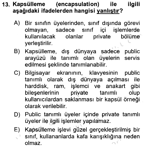 İleri Programlama 1 2021-2022 Dönem Sonu Sınavı - 13. soru