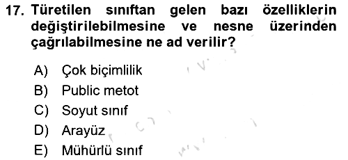 İleri Programlama 1 2021-2022 Dönem Sonu Sınavı - 17. soru