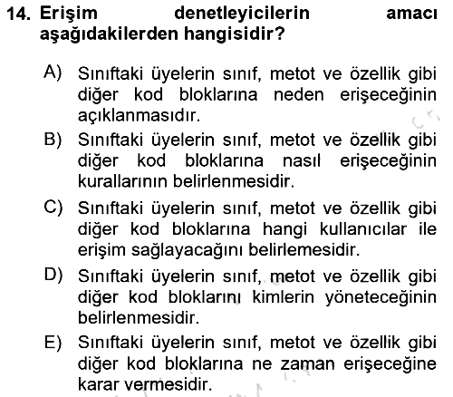 İleri Programlama 1 2023-2024 Dönem Sonu Sınavı - 14. soru