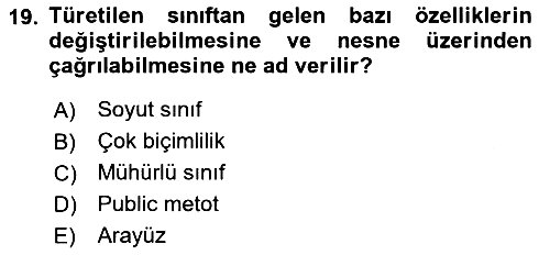 İleri Programlama 1 2023-2024 Dönem Sonu Sınavı - 19. soru
