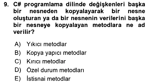 İleri Programlama 1 2024-2025 Dönem Sonu Sınavı - 9. soru