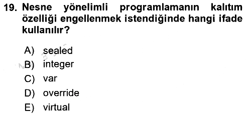 İleri Programlama 1 2024-2025 Dönem Sonu Sınavı - 19. soru
