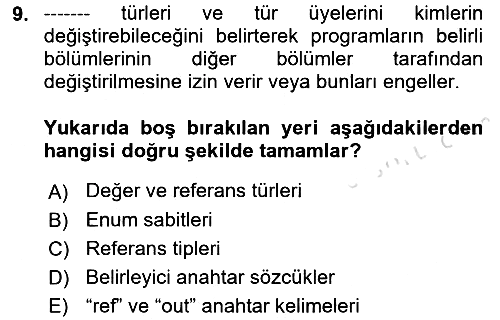 İleri Programlama 1 2021-2022 Yaz Okulu Sınavı - 9. soru