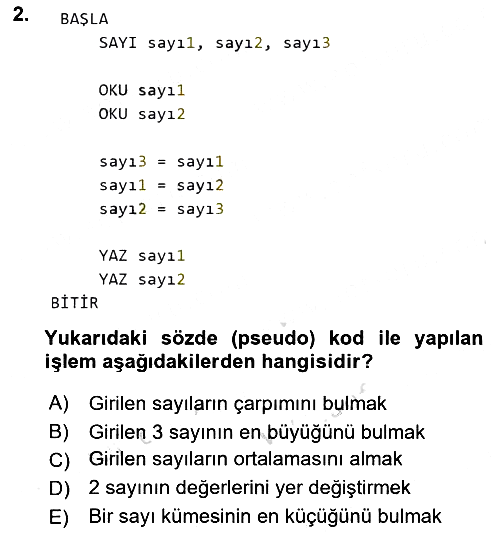 İleri Programlama 1 2022-2023 Yaz Okulu Sınavı - 2. soru