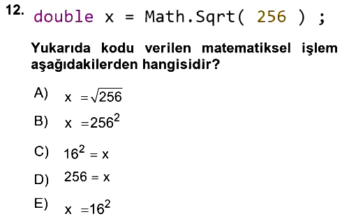 İleri Programlama 1 2022-2023 Yaz Okulu Sınavı - 12. soru
