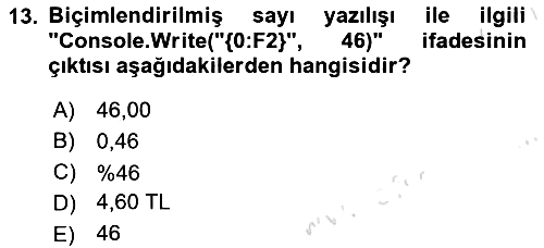 İleri Programlama 1 2022-2023 Yaz Okulu Sınavı - 13. soru